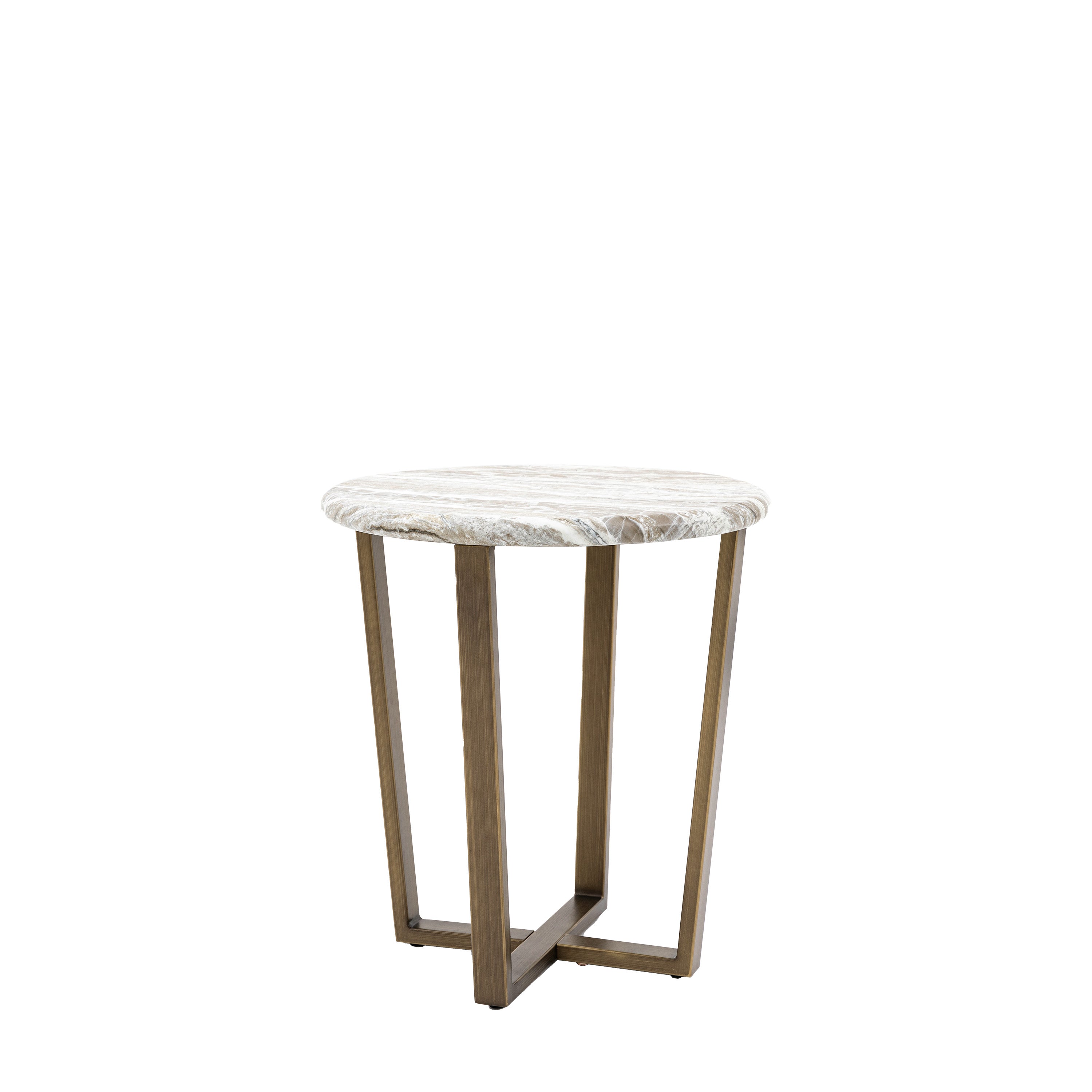 Bilbao Gold & White/Green Marble Effect Side Table